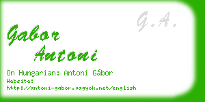 gabor antoni business card
